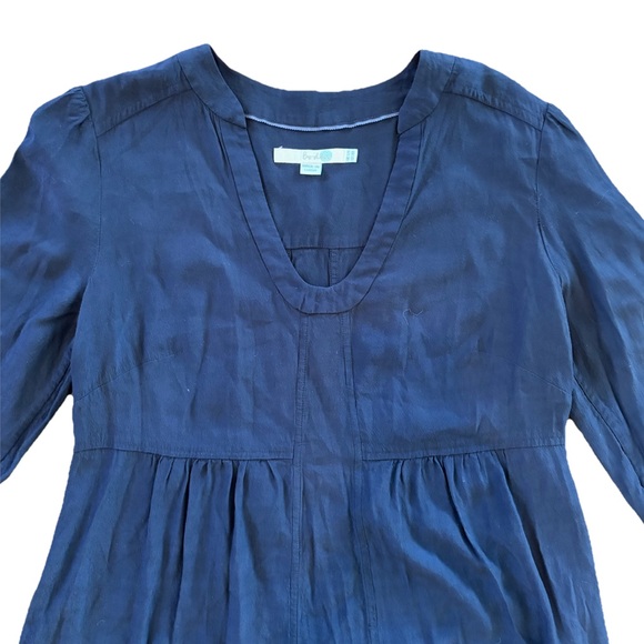 Boden V Neck 3/4 Sleeve Navy Dress Size 8 - Picture 3 of 6